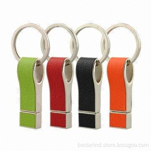 Leather USB flash drive, whistle shaped, customized color/logo/package, 256MB to 32GB capacity